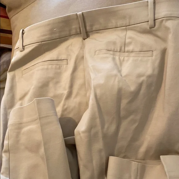 LOFT Cream Ankle Cropped Pants - Picture 3 of 3